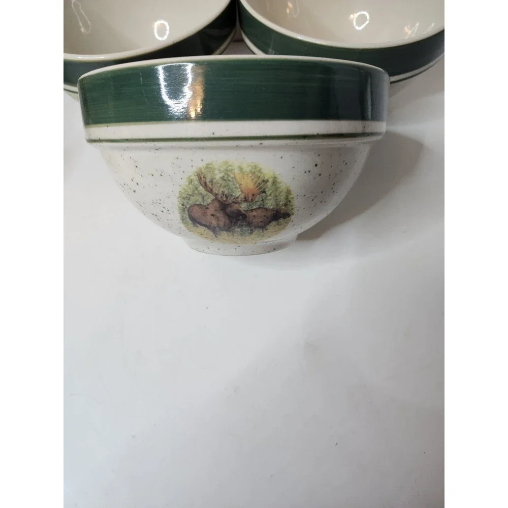 Cabela's Folkcraft Woodland Moose Soup Cereal Bowl
